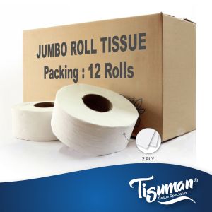 JRT/Jumbo Roll Tissue/Tuala Roll Jumbo/Towel Paper/Virgin Pulp (12 Rolls)